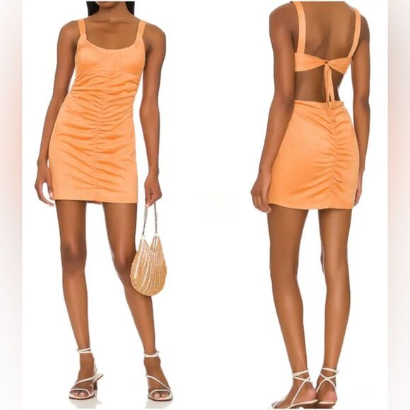 NWOT Free People Sedona Minidress in Golden Mustard. Size Large - Picture 1 of 11